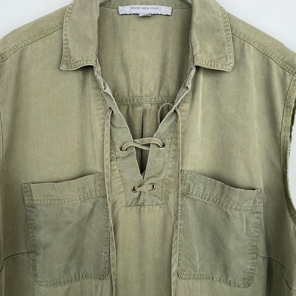 SALE 🛍️ MARC NEW YORK 100% Lyocell Army Green sleeveless top Womens size 2X - Picture 3 of 9